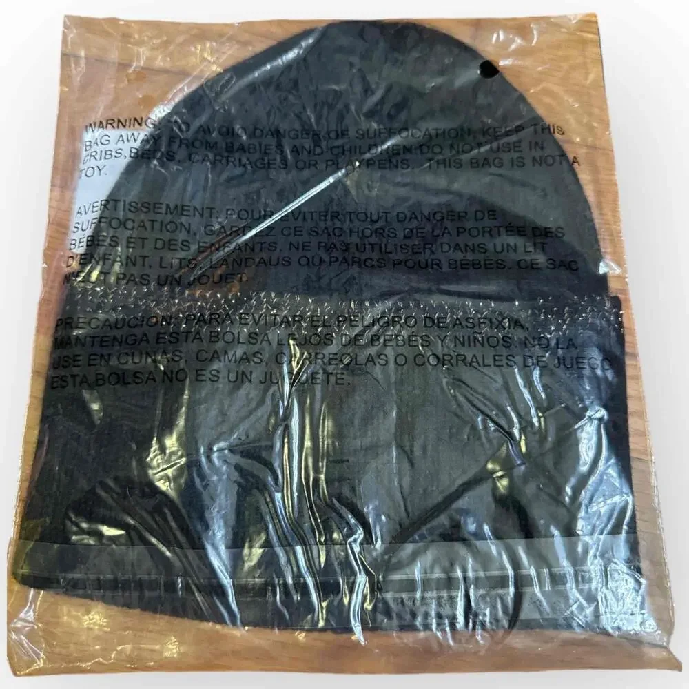NWT BP Black Metallic Thread Oversized Cuff Beanie – One Size